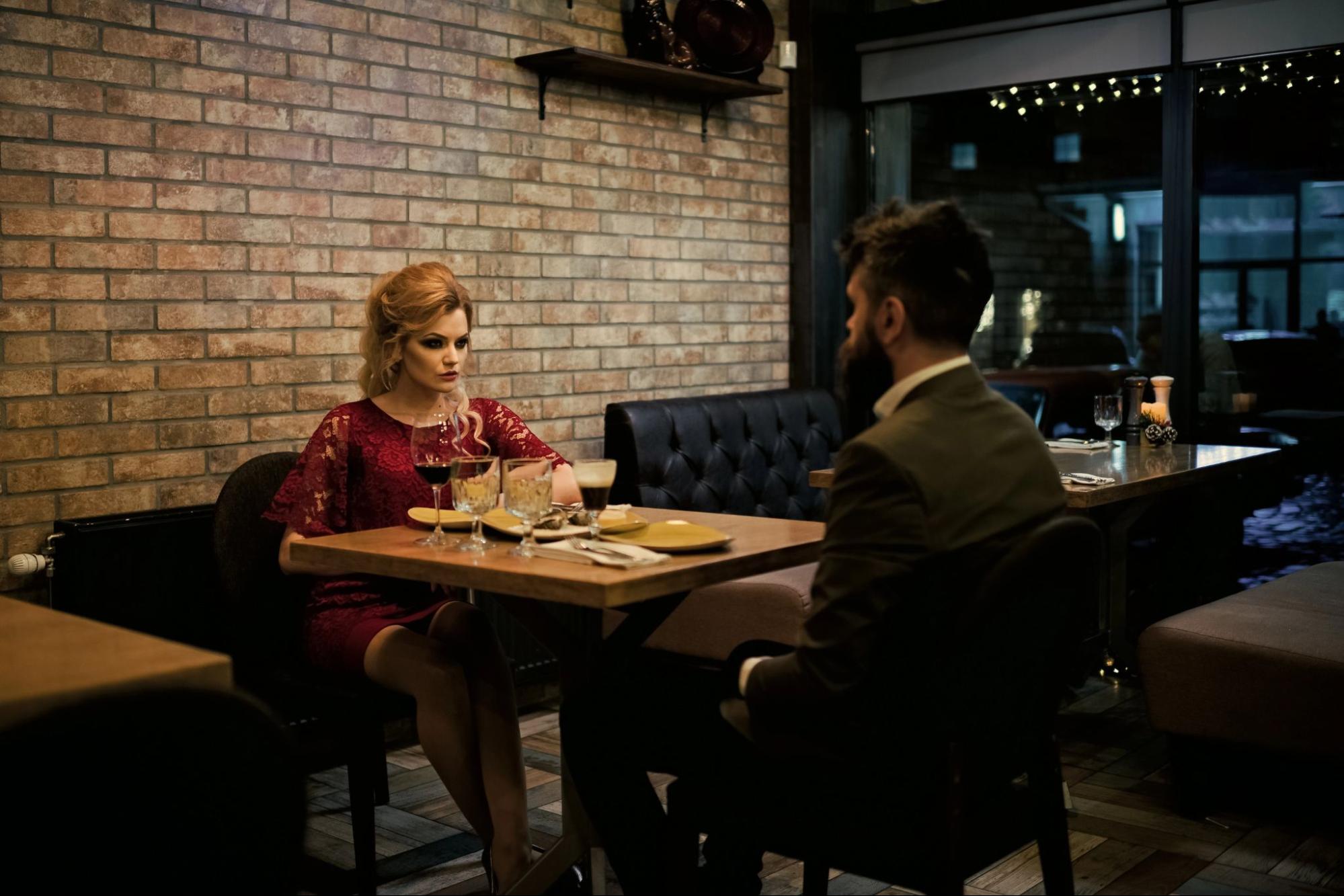 A couple who own a restaurant sit down to discuss litigation strategies for their family-owned business. 